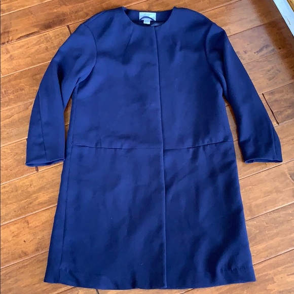 H&M Jackets & Blazers - H&M Day Overcoat Collarless Navy 8
